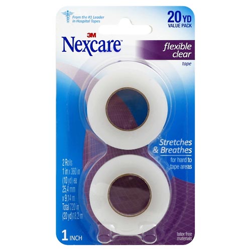 Image for Nexcare Tape, Flexible, Clear, Value Pack,2ea from Vanco Pharmacy