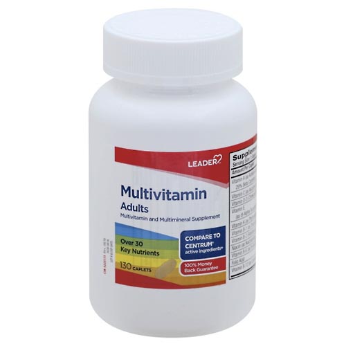 Image for Leader Multivitamin, Adults, Caplets,130ea from Vanco Pharmacy