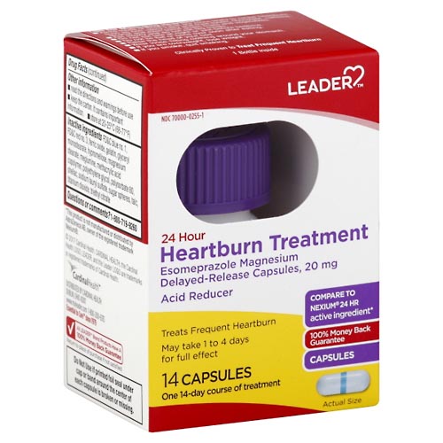 Image for Leader Heartburn Treatment, 24 Hour, Capsules,14ea from Vanco Pharmacy