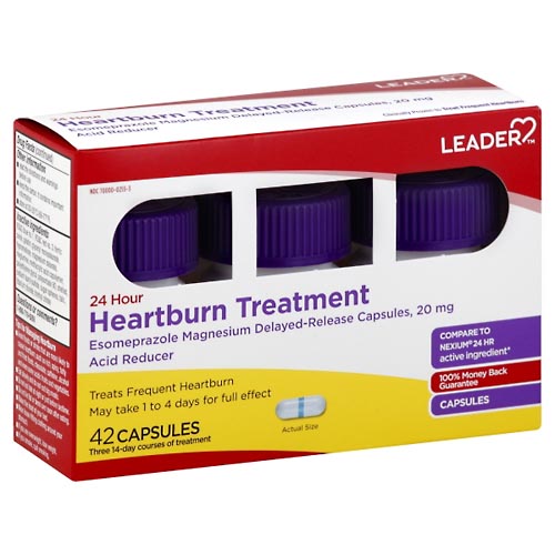 Image for Leader Heartburn Treatment, 24 Hour, Capsules,42ea from Vanco Pharmacy