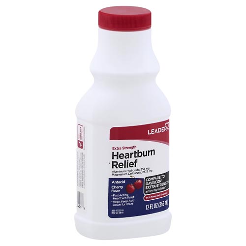 Image for Leader Heartburn Relief, Extra Strength, Cherry Flavor,12oz from Vanco Pharmacy