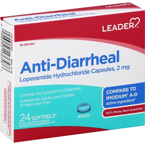 Image for Leader Anti-Diarrheal, Softgels,24ea from Vanco Pharmacy