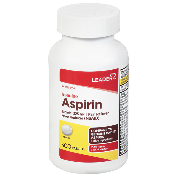 Image for Leader Aspirin, Genuine, 325 mg, Tablets,500ea from Vanco Pharmacy