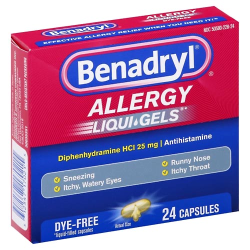 Image for Benadryl Allergy, Liqui Gels,24ea from Vanco Pharmacy