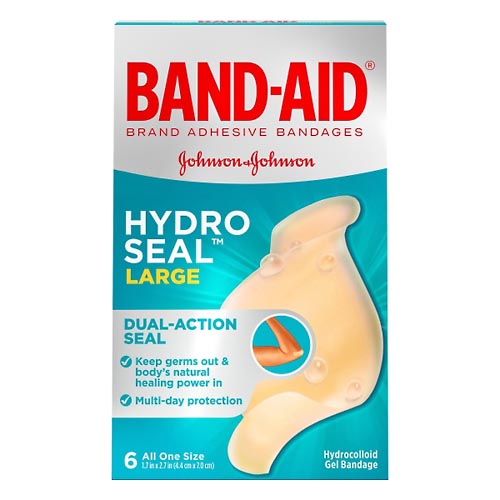 Image for Band Aid Adhesive Bandages, Hydrocolloid Gel, Large,6ea from Vanco Pharmacy